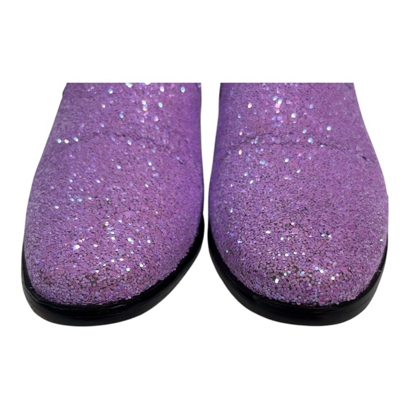 Purple Glitter Size 9.5 Loafers with Bow Tie - Picture 9 of 13